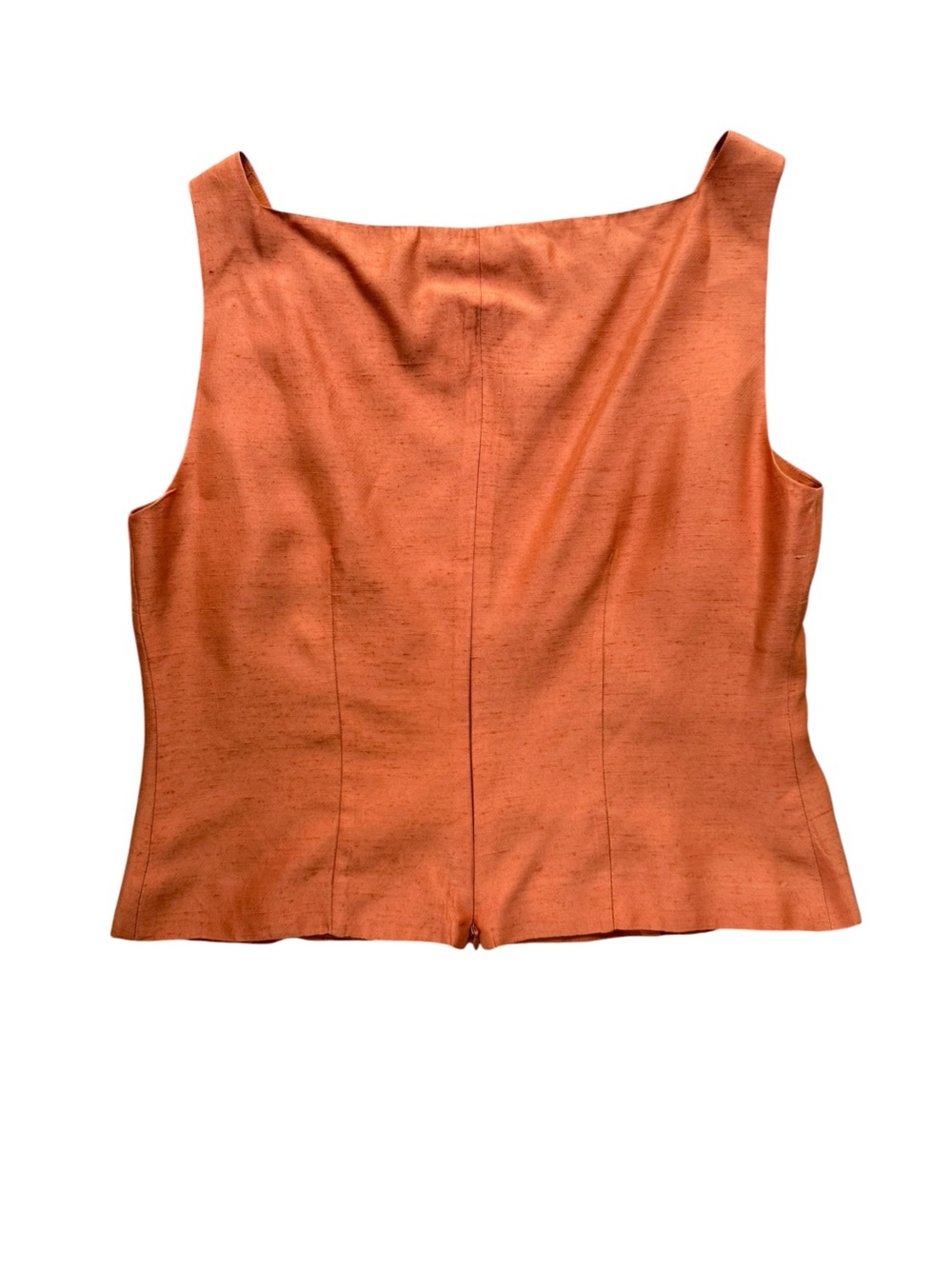 Vintage Salvatore Ferragamo Copper Textured Sleeveless Shell Top Made in Italy - Picture 6 of 8